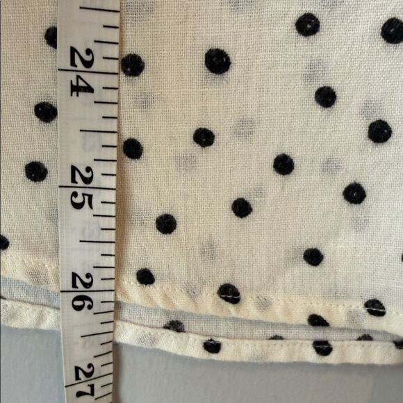 John Varvatos Dotted Short Sleeve Polka Dot Cotton Linen Button Down Shirt - Picture 8 of 9